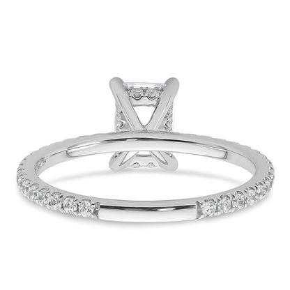 14K Weißgold Solitär-Ring mit Flair, Radiant, 1 ct. Center, VS/SI FGH zertifiziert, Labor gewachsener Diamant