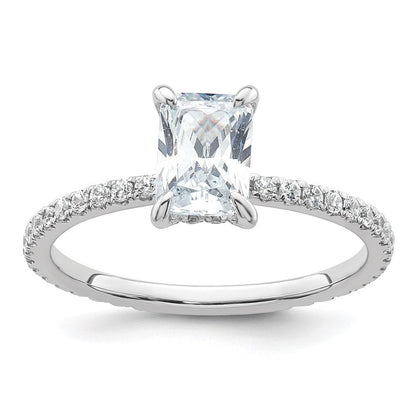 14K Weißgold Solitär-Ring mit Flair, Radiant, 1 ct. Center, VS/SI FGH zertifiziert, Labor gewachsener Diamant