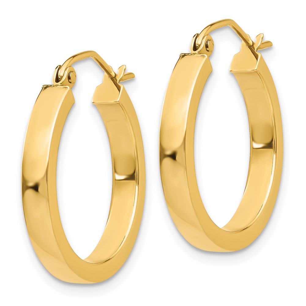 14K Gelbgold 2x3mm Quadratisch Röhre Creolen