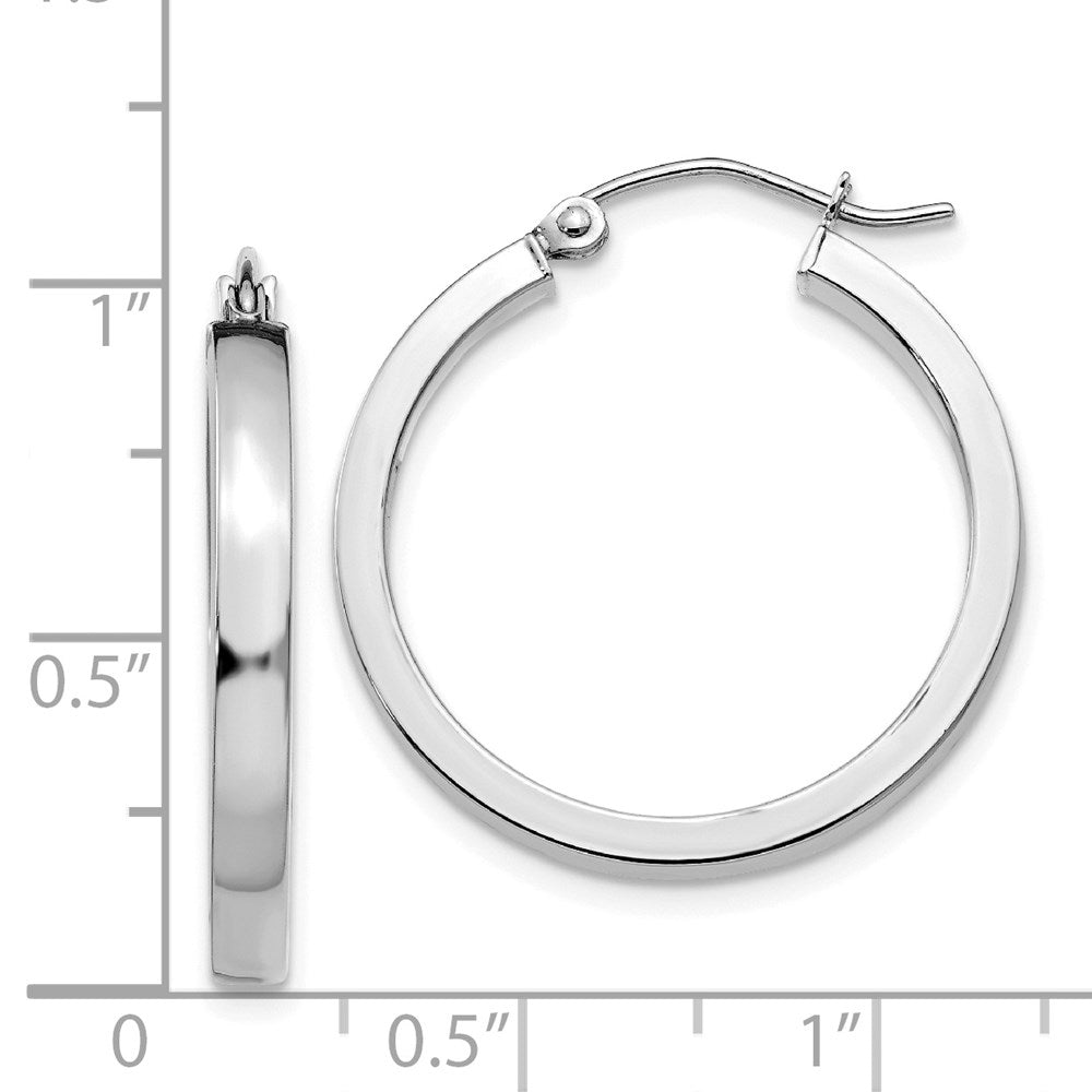 14K Weißgold 2x3mm Rechteck Röhre Creole