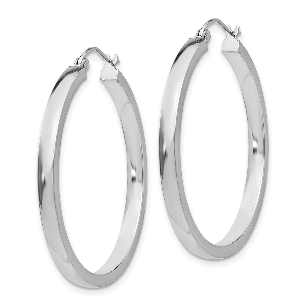 14K Weißgold 2x3mm Rechteck Röhre Creole