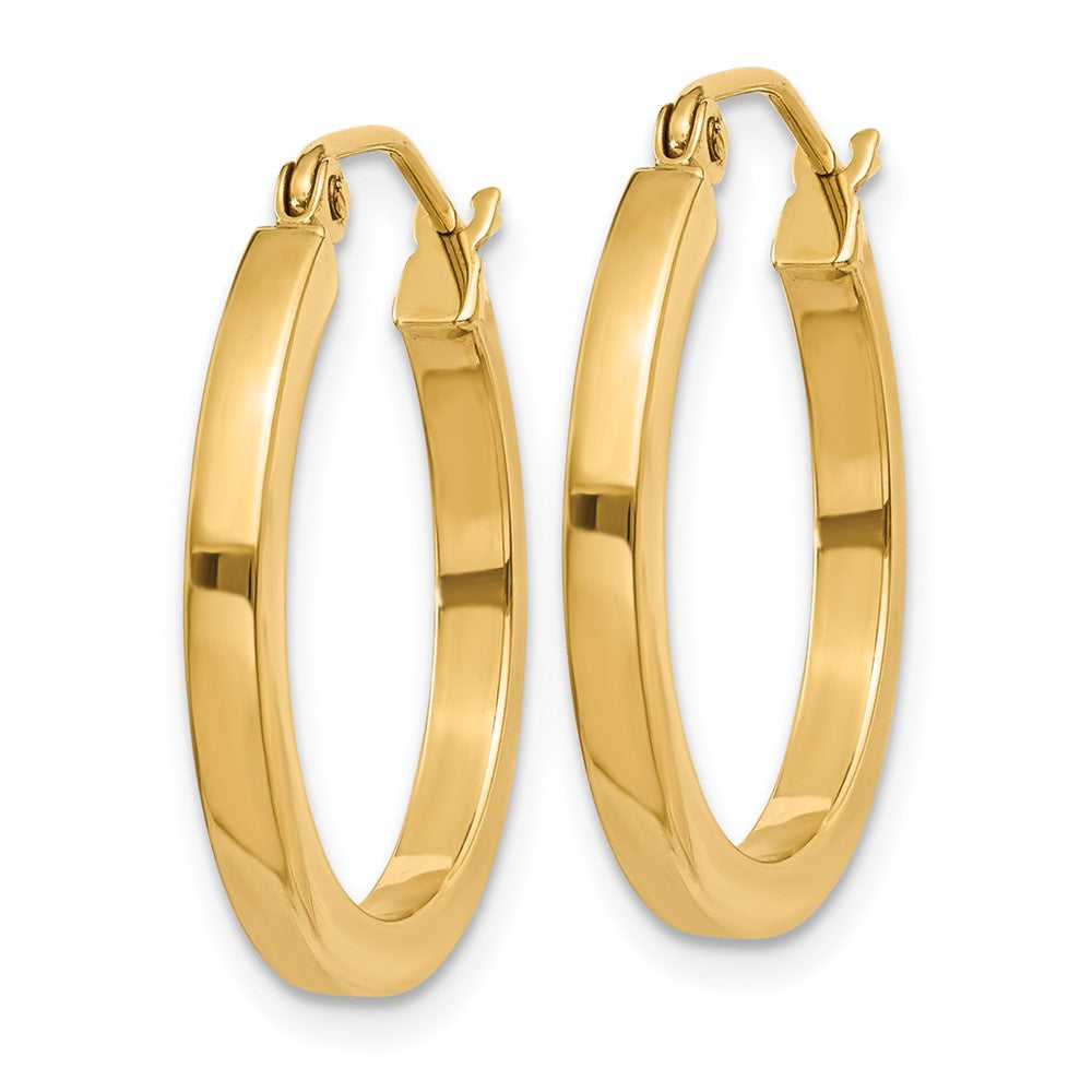 14K Gelbgold 2mm Quadratisch Röhre Creolen