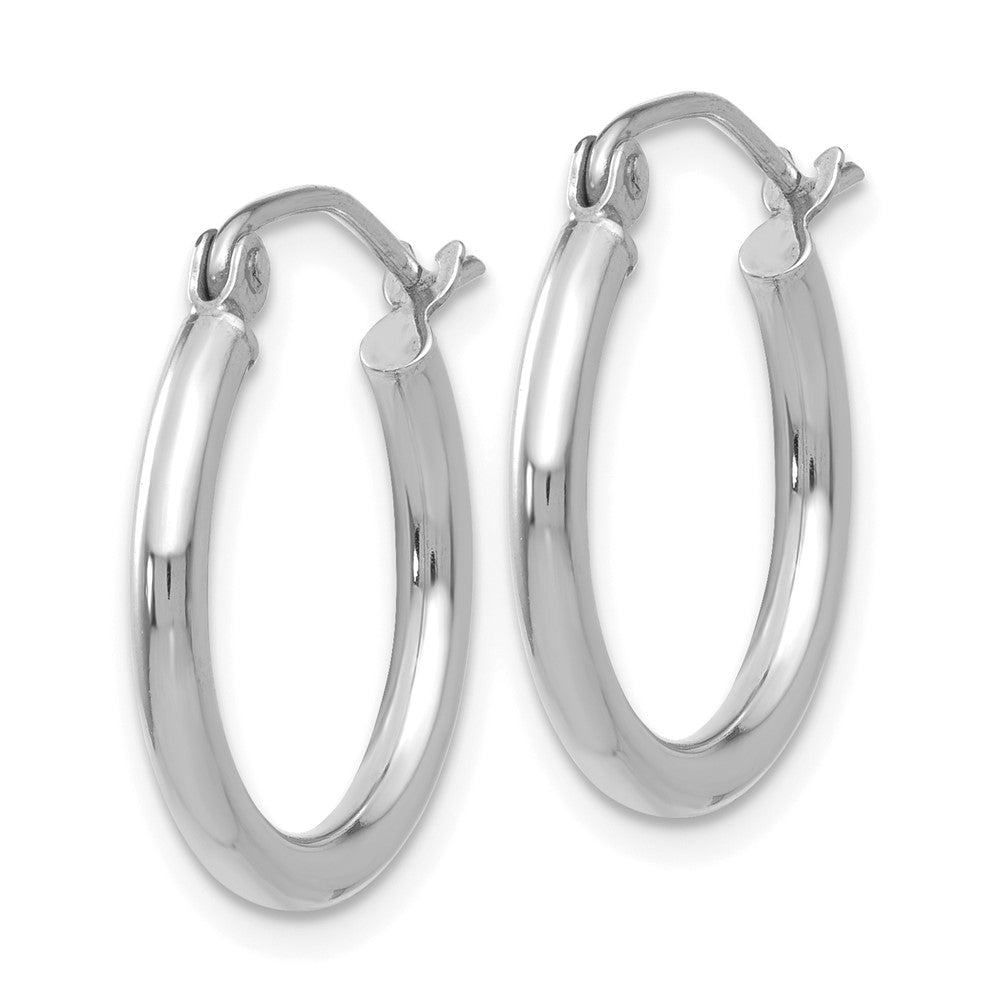 14K Weißgold Poliert 2x17.5mm Röhre Creolen