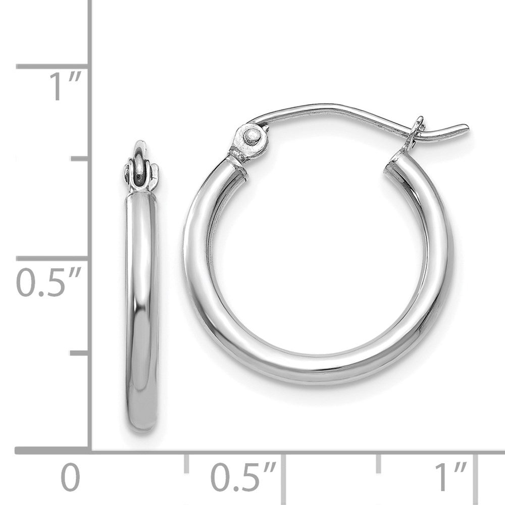 14K Weißgold Poliert 2x17.5mm Röhre Creolen