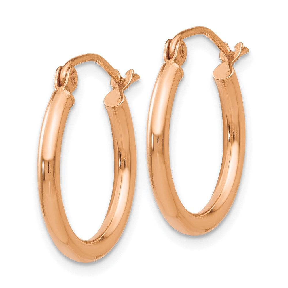 14K Gelbgold Poliert 2x17.5mm Röhre Creolen