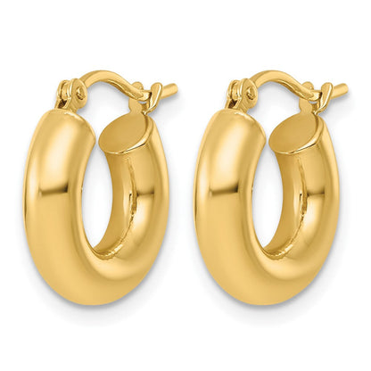 10K Gelbgold 4mm X 15mm Poliert Creolen