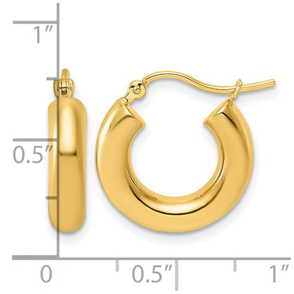 10K Gelbgold 4mm X 17mm Poliert Creolen