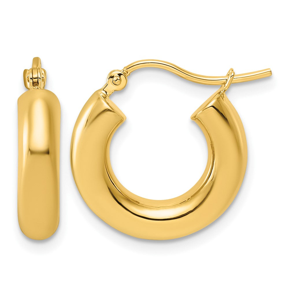 10K Gelbgold 4mm X 17mm Poliert Creolen