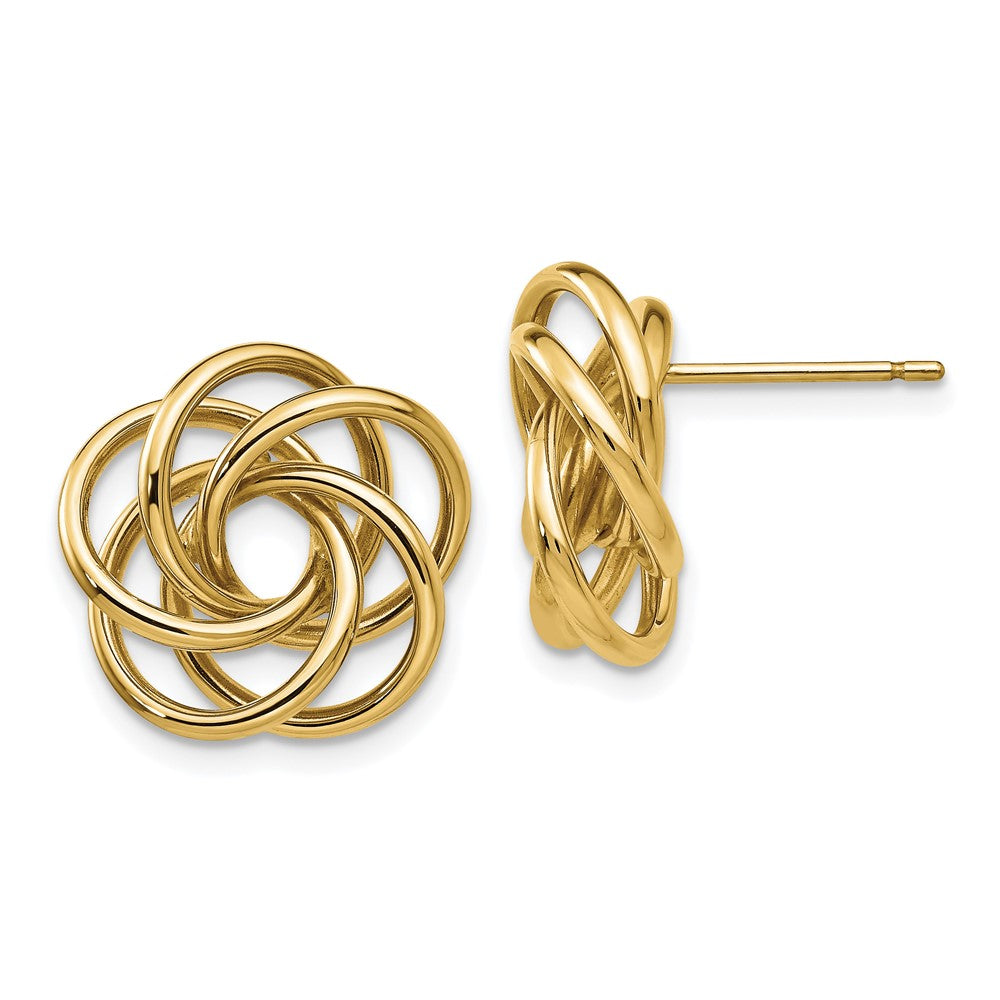 14K Gelbgold Poliert Liebe Knoten Ohrstecker