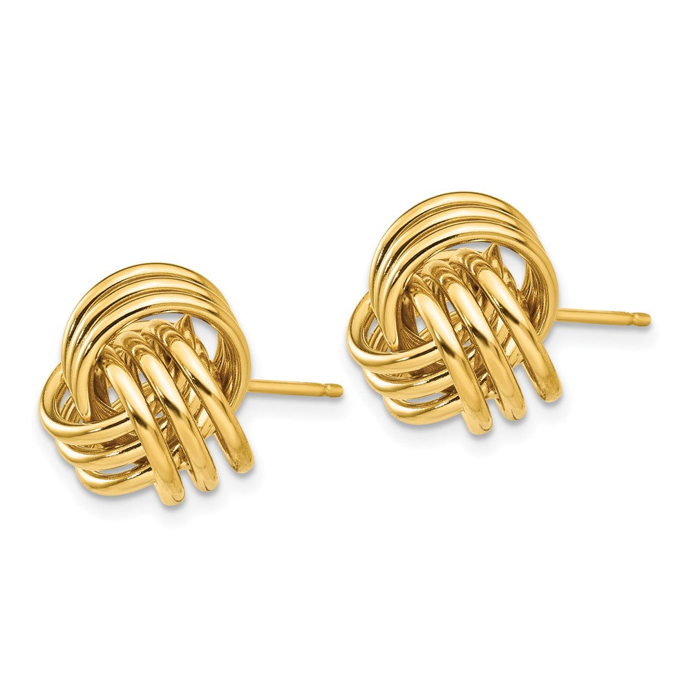 14K Gelbgold Poliert Dreifach Knoten Ohrstecker