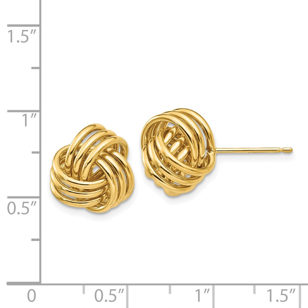 14K Gelbgold Poliert Dreifach Knoten Ohrstecker