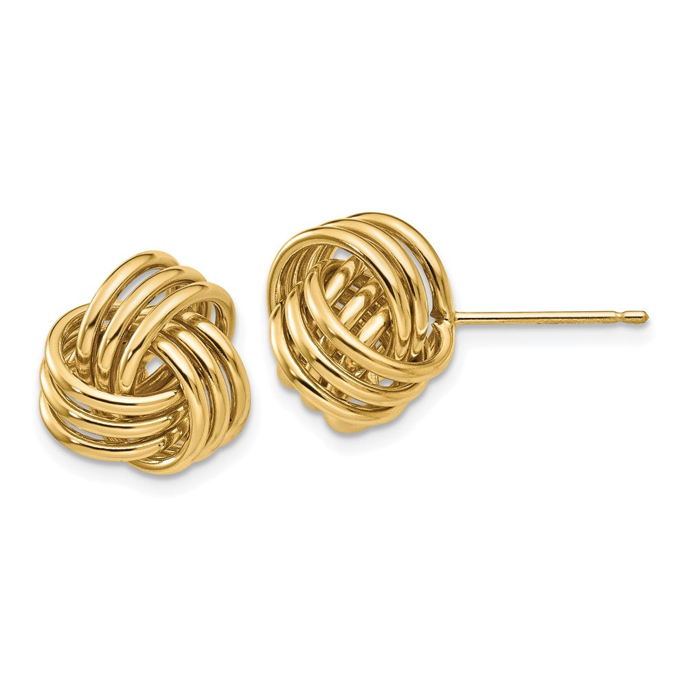 14K Gelbgold Poliert Dreifach Knoten Ohrstecker