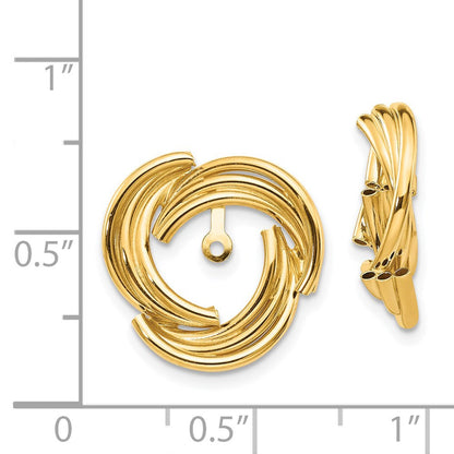 14K Gelbgold Poliert Fantasie Ohrring Jacken
