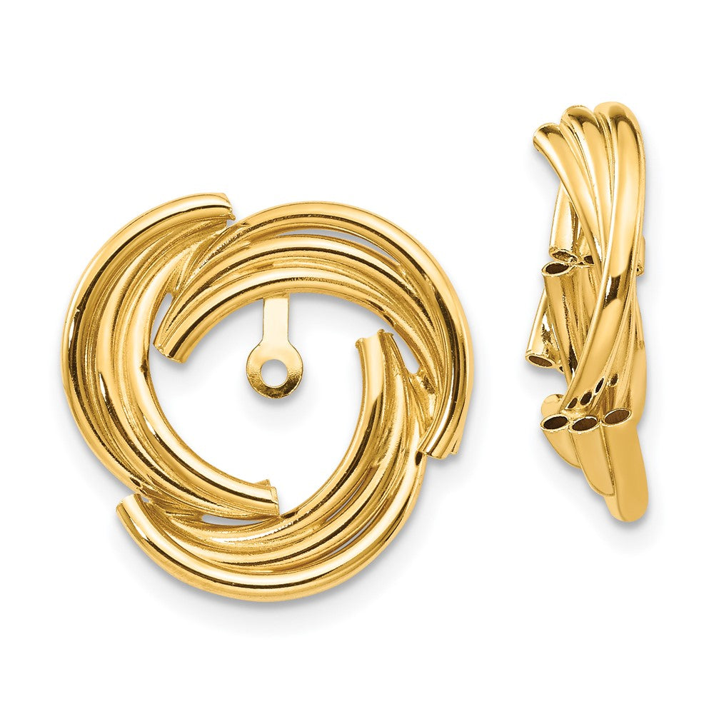 14K Gelbgold Poliert Fantasie Ohrring Jacken