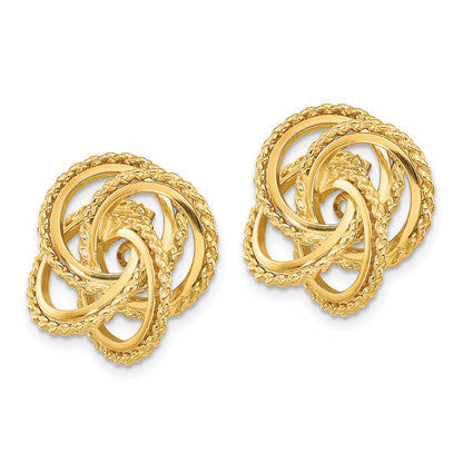 14K Gelbgold Poliert & Gedreht Fantasie Ohrring Jacken