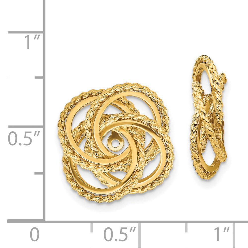 14K Gelbgold Poliert & Gedreht Fantasie Ohrring Jacken