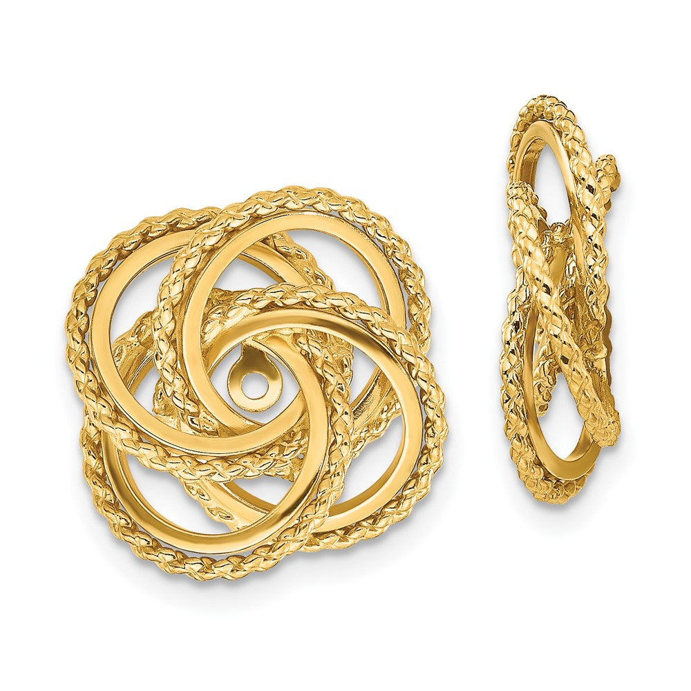 14K Gelbgold Poliert & Gedreht Fantasie Ohrring Jacken