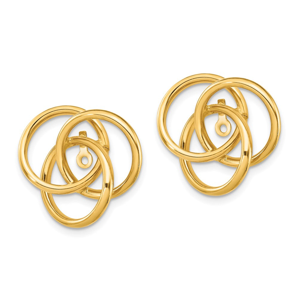 14K Gelbgold Poliert Liebe Knoten Ohrring Jacken