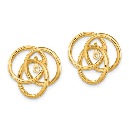 14K Gelbgold Poliert Liebe Knoten Ohrring Jacken