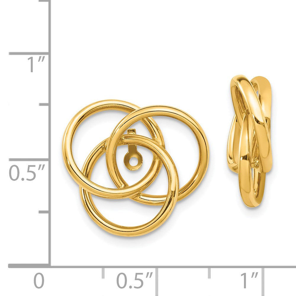 14K Gelbgold Poliert Liebe Knoten Ohrring Jacken