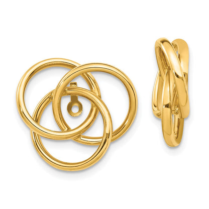 14K Gelbgold Poliert Liebe Knoten Ohrring Jacken