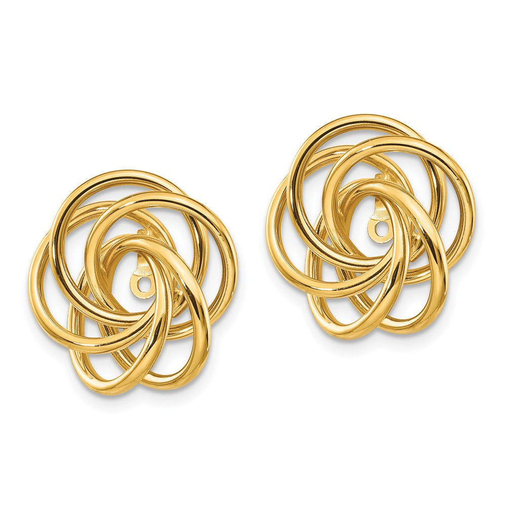 14K Gelbgold Poliert Liebe Knoten Ohrring Jacken