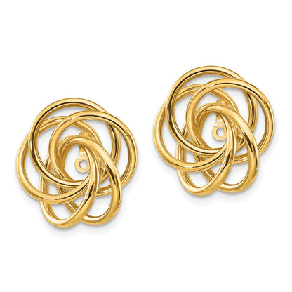 14K Gelbgold Poliert Liebe Knoten Ohrring Jacken