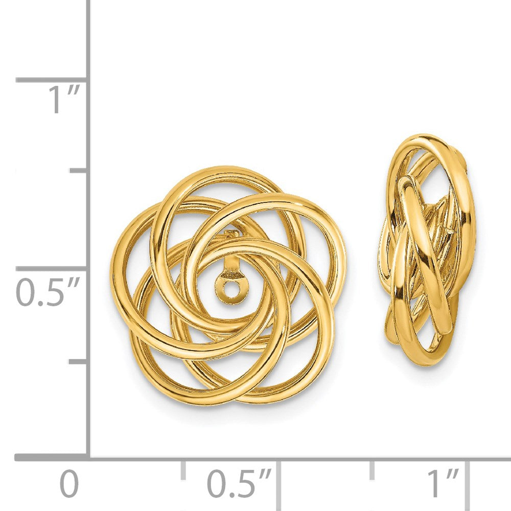 14K Gelbgold Poliert Liebe Knoten Ohrring Jacken