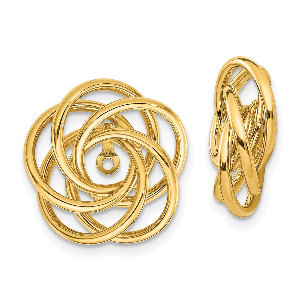 14K Gelbgold Poliert Liebe Knoten Ohrring Jacken