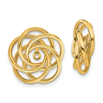 14K Gelbgold Poliert Liebe Knoten Ohrring Jacken