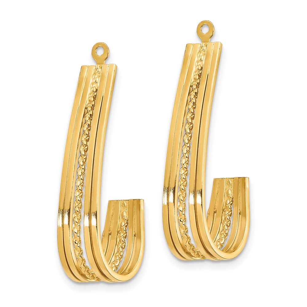 14K Gelbgold Poliert J-hoop Ohrring Jacken