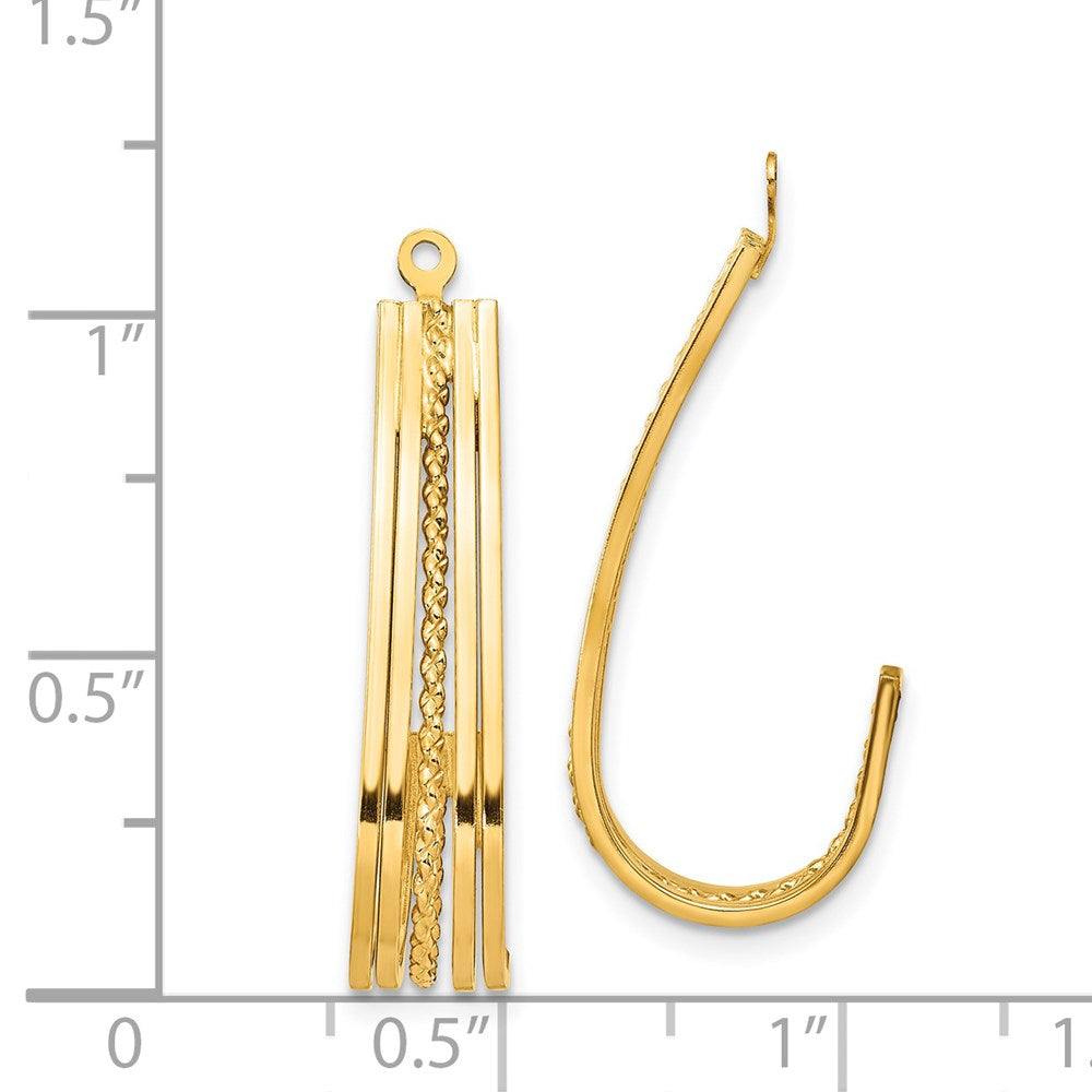 14K Gelbgold Poliert J-hoop Ohrring Jacken
