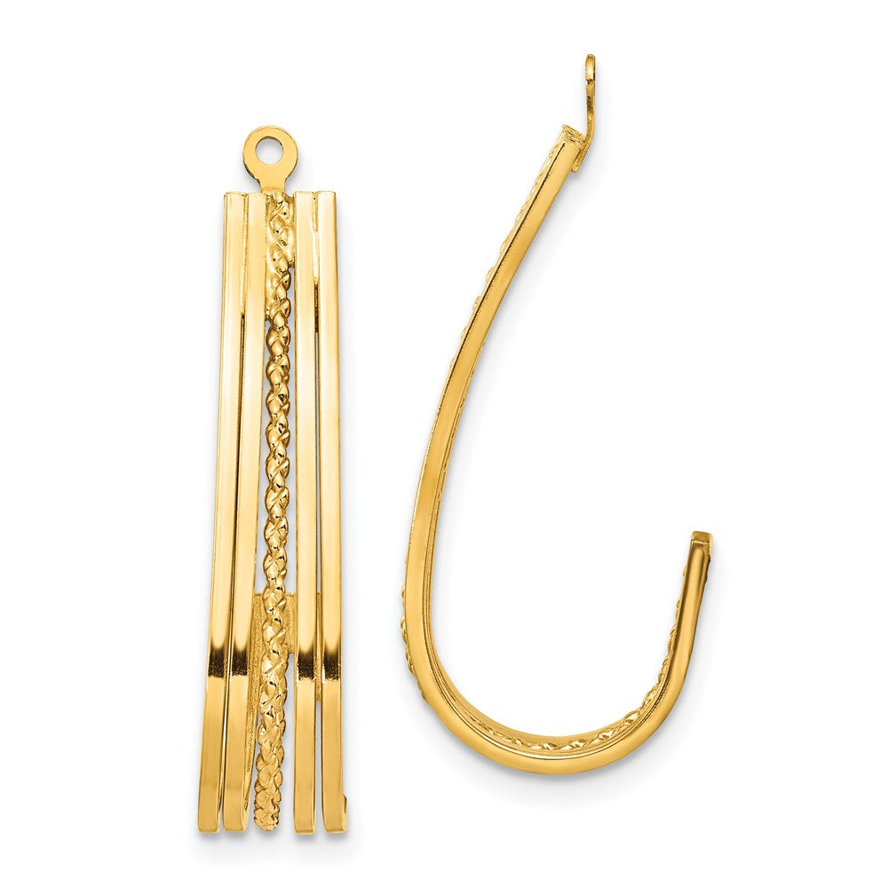 14K Gelbgold Poliert J-hoop Ohrring Jacken