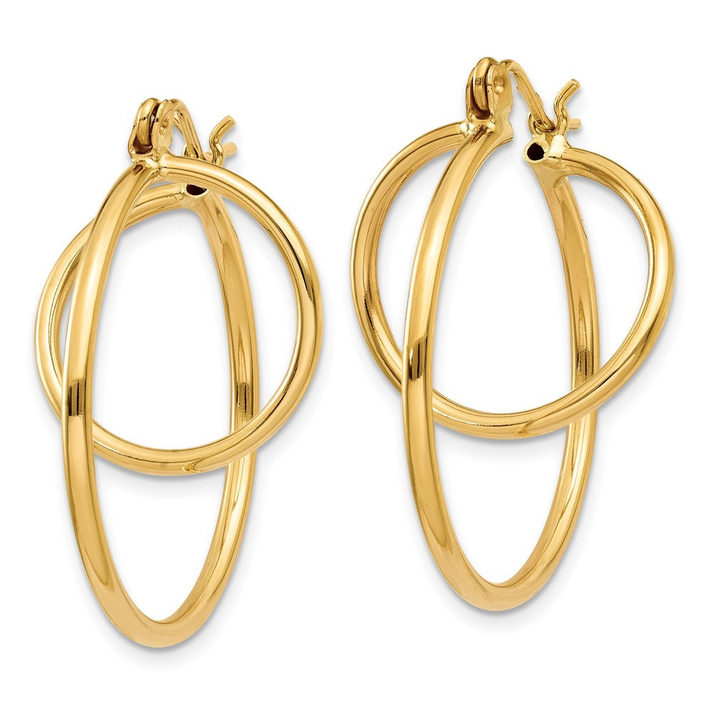 14K Gelbgold Mode Kreis Creolen
