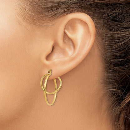 14K Gelbgold Mode Kreis Creolen