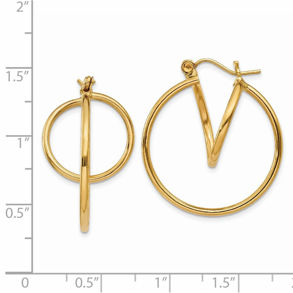 14K Gelbgold Mode Kreis Creolen