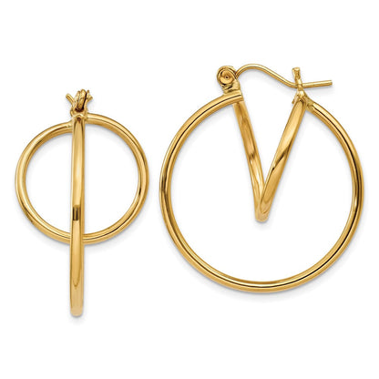 14K Gelbgold Mode Kreis Creolen