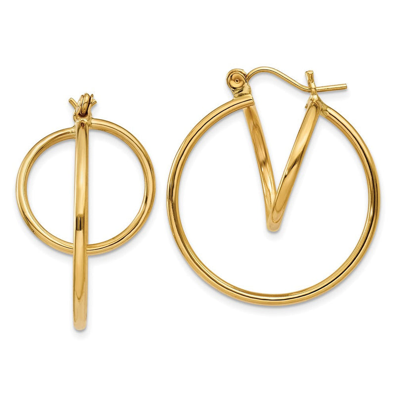 14K Gelbgold Mode Kreis Creolen