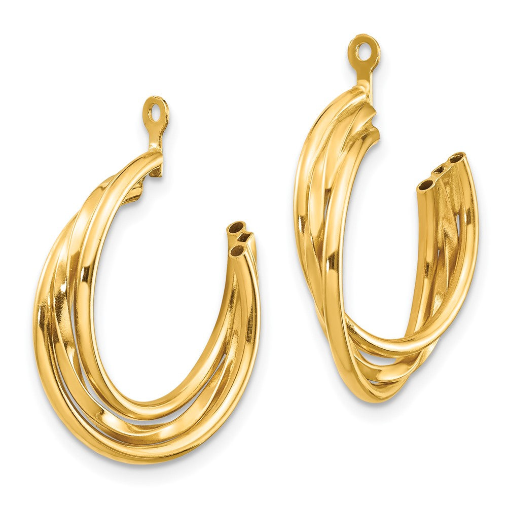 14K Gelbgold Poliert Creole Ohrring Jacken
