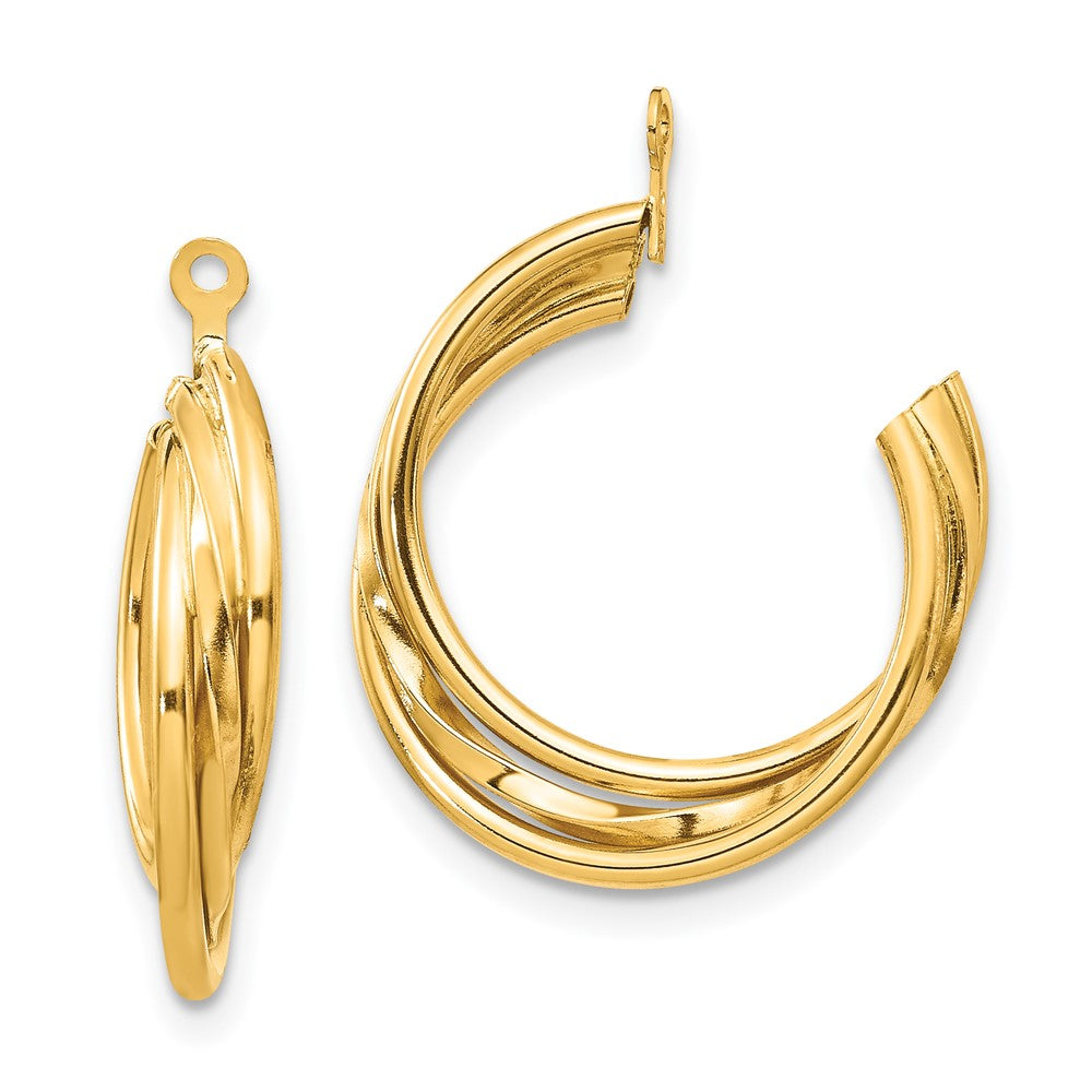 14K Gelbgold Poliert Creole Ohrring Jacken