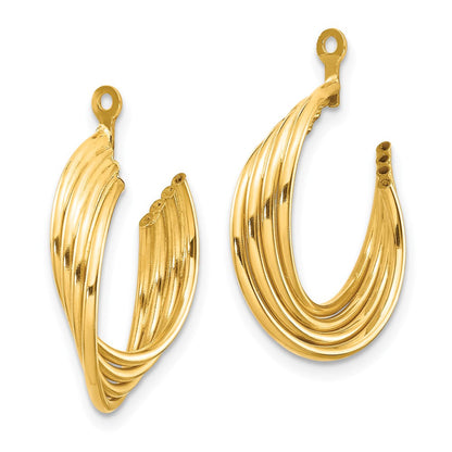 14K Gelbgold Poliert Creole Ohrring Jacken