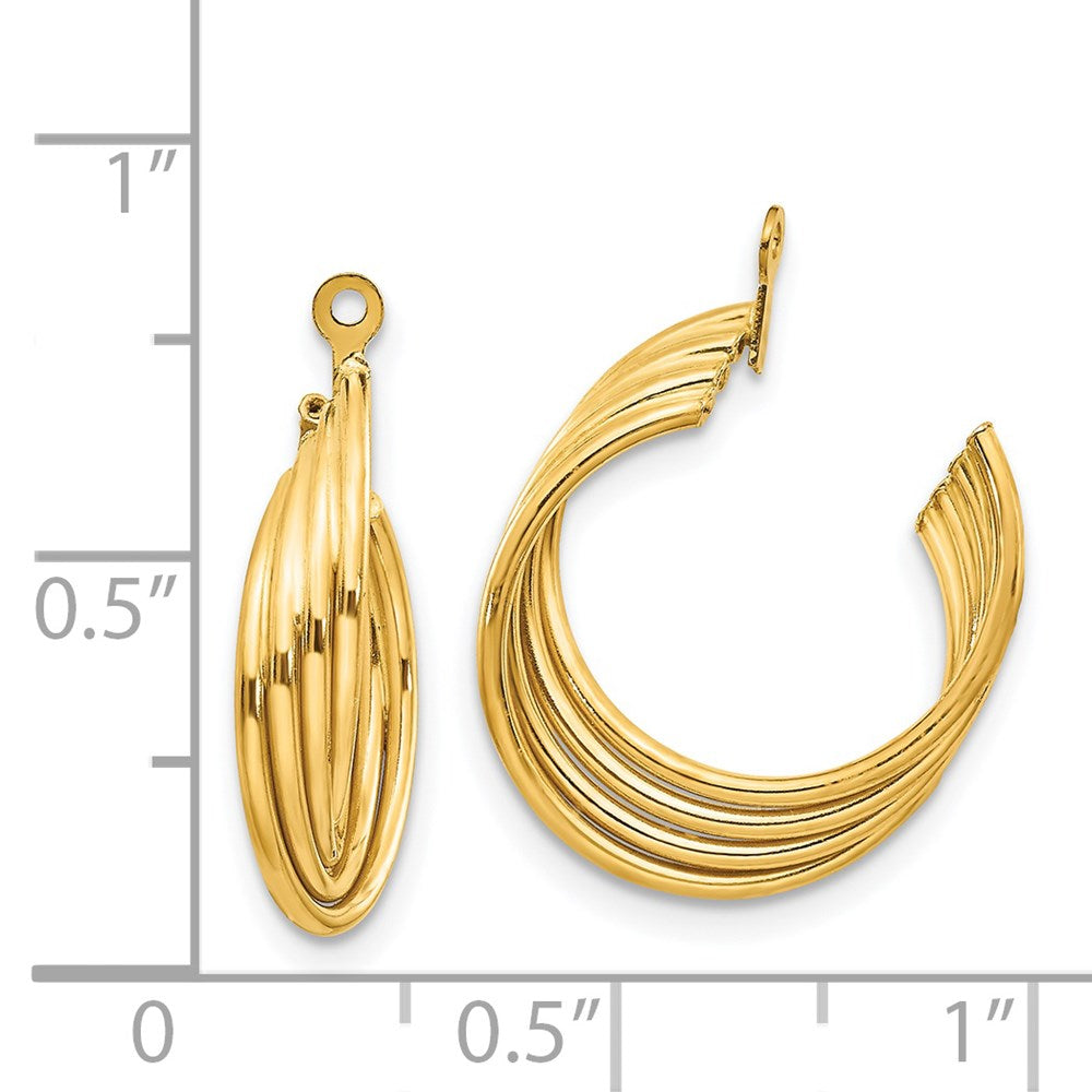 14K Gelbgold Poliert Creole Ohrring Jacken