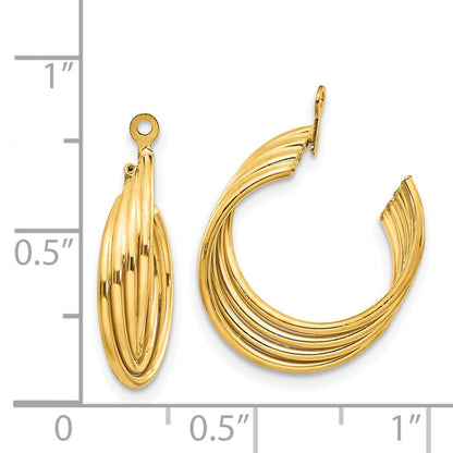 14K Gelbgold Poliert Creole Ohrring Jacken