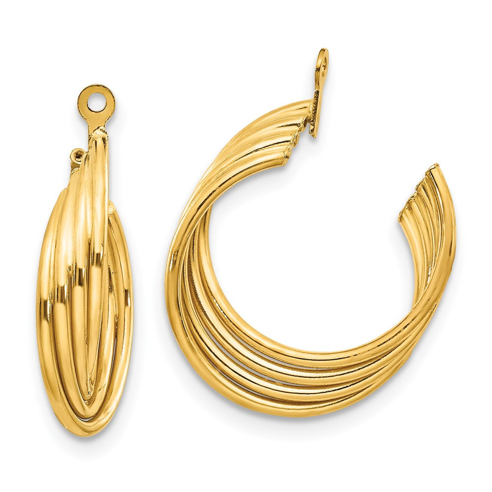 14K Gelbgold Poliert Creole Ohrring Jacken