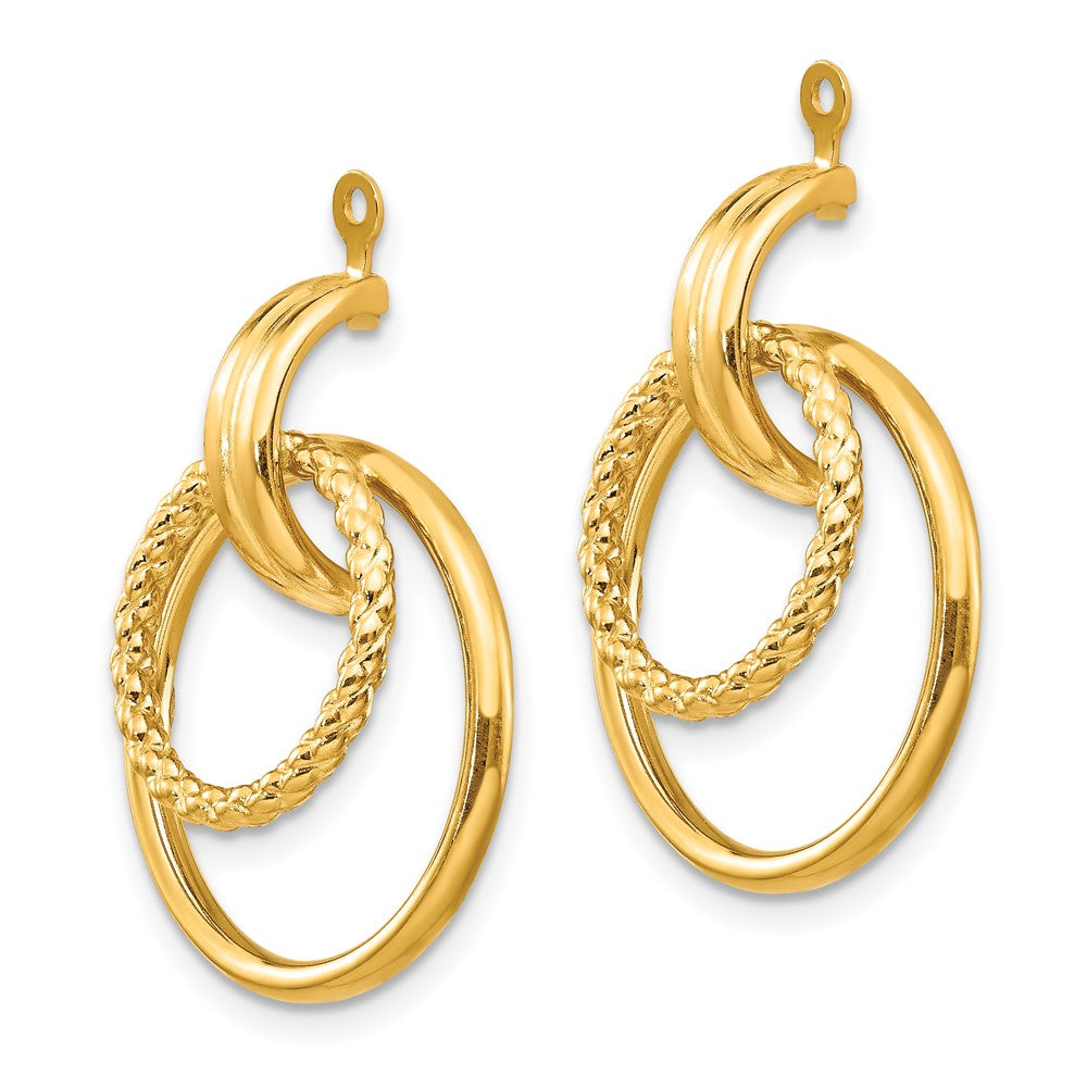 14K Gelbgold Poliert & Gedreht Fantasie Ohrring Jacken