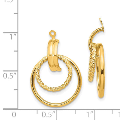 14K Gelbgold Poliert & Gedreht Fantasie Ohrring Jacken