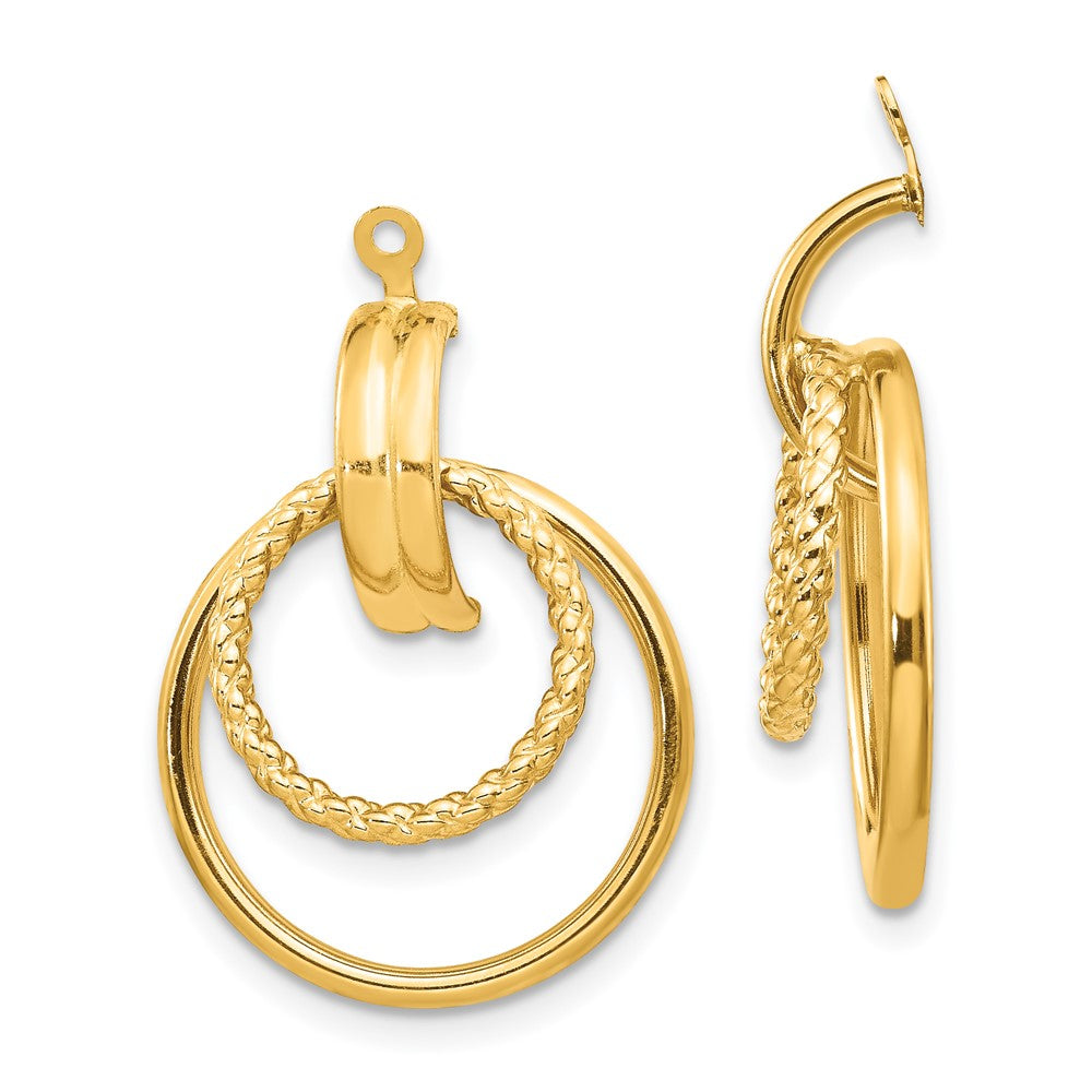 14K Gelbgold Poliert & Gedreht Fantasie Ohrring Jacken