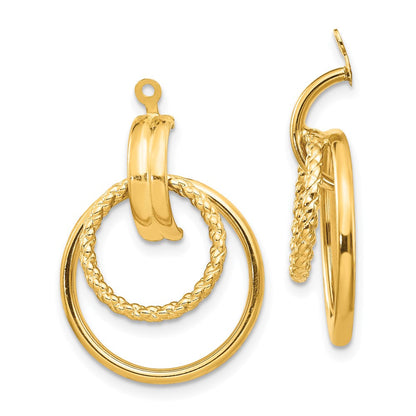 14K Gelbgold Poliert & Gedreht Fantasie Ohrring Jacken