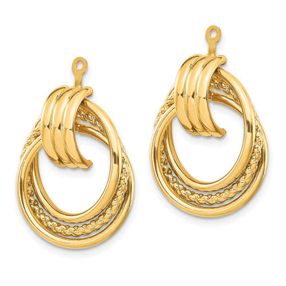 14K Gelbgold Poliert Fantasie Ohrring Jacken