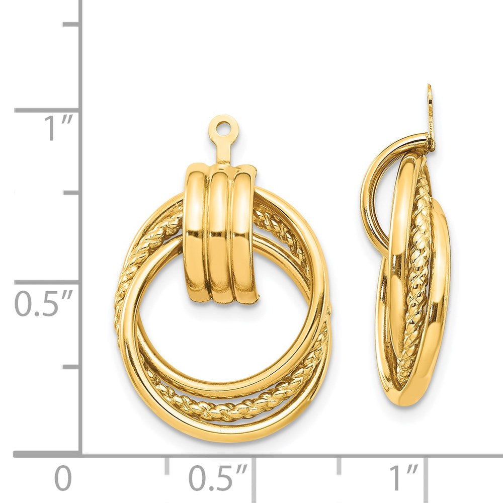 14K Gelbgold Poliert Fantasie Ohrring Jacken